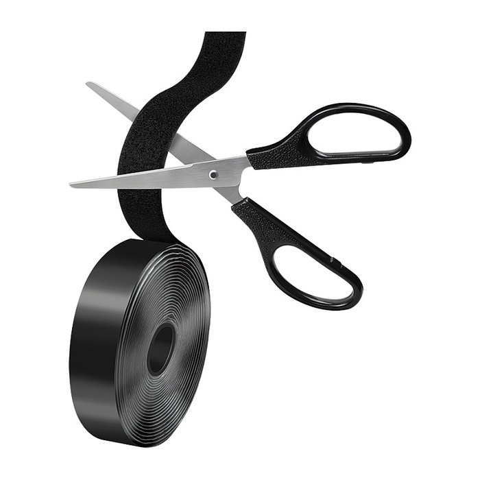 LogiLink KAB0080 Cinta de velcro autoadhesiva negra de 25 mm x 5 m (Pack de 2)