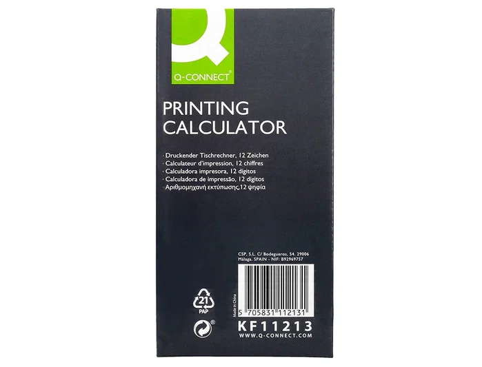 Q-connect Calculadora Impresora KF11213 12 Dígitos Tinta Azul