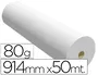 Sprintjet Papel Reprografía para Plotter 914 mm x 50 m, 80 g, Blanco, para Impresión Ink-Jet Monocromo