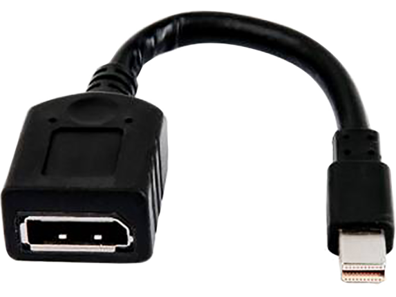 HP Cable adaptador sencillo miniDP a DP Negro