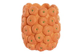 DKD Home Decor Mandarin25 Jarrón Tropical Naranja Cemento 17 x 20 x 17 cm (4 Unidades)