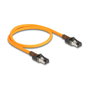 DeLOCK Cable de red RJ45 Cat.6A S/FTP con función de buscador de puertos USB Type-C™ 0,5 m Naranja