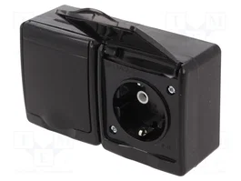 PAWBOL Tomacorriente Schuko 16A Negro IP44