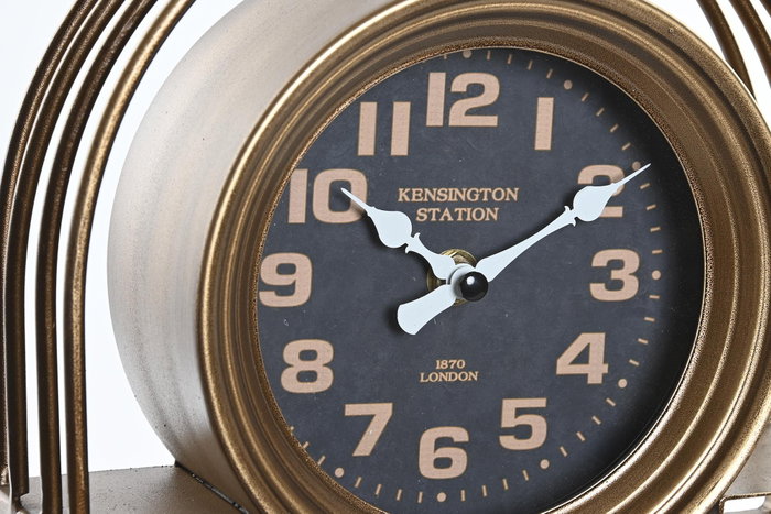 DKD Home Decor Reloj Sobremesa Tradicional Dorado Negro Hierro Cristal 25 x 31 x 8 cm DKD Home Decor Reloj Sobremesa Tradicional Dorado Negro Hierro Cristal 25 x 31 x 8 cm