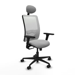PIQUERAS Y CRESPO Silla de oficina Zulema con mecanismo Sincro, Gris claro y Blanco