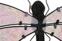 DKD Home Decor Decoración de Pared de Metal y Cristal Libélula Rosa y Lila