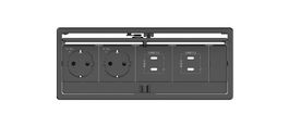 Kramer T-IN4-REC2(B) Placa frontal para pared, Negro, 234 mm ancho x 89 mm alto, Kramer Electronics