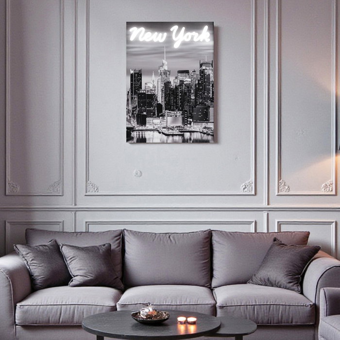 Home Deco Factory Cuadro Neón LED NYC 30x40 cm