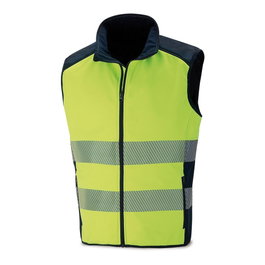 MARCA Chaleco de alta visibilidad softshell amarillo fluorescente talla S