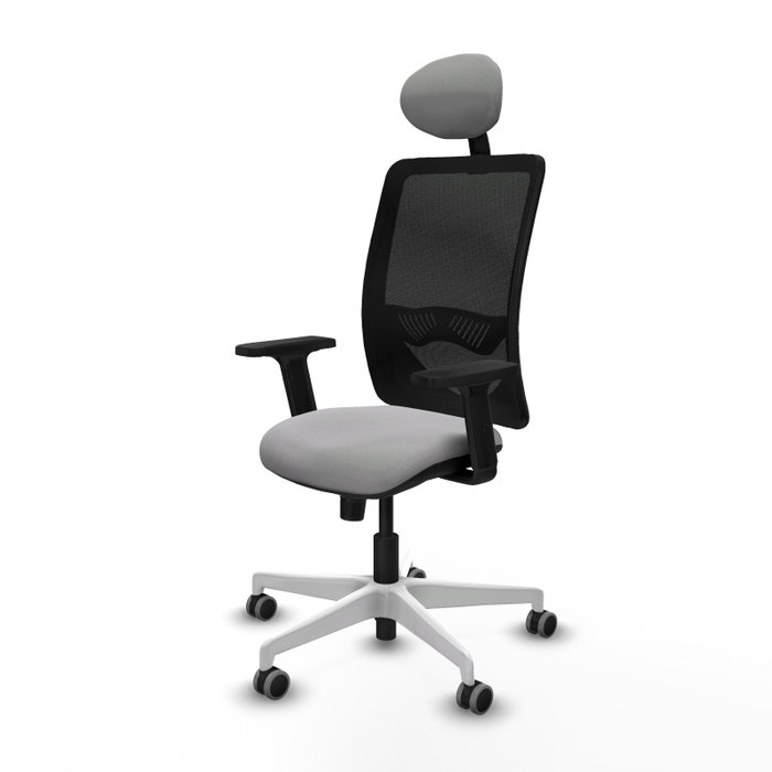 PIQUERAS Y CRESPO Silla de oficina Zulema con mecanismo Sincro, Gris claro y Negro