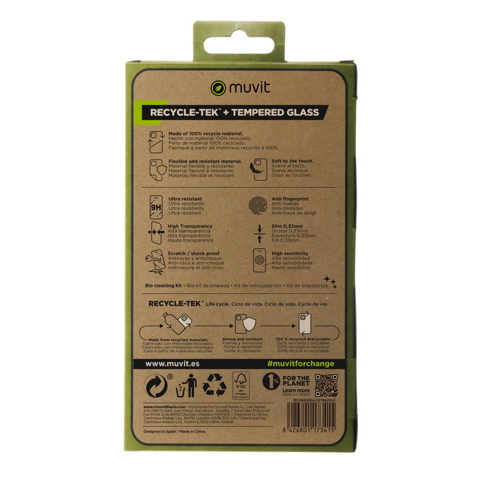 Muvit Pack Funda Recycletek + Protector Pantalla Eco Responsable para Samsung Galaxy A25 5G