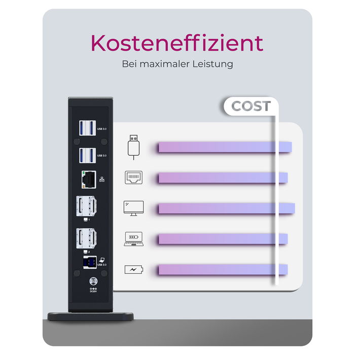 ICY BOX IB-DK2252AC Docking Station Notebook USB 3.2 Gen 1 Type-C, 6x USB-A, 2x HDMI, Ethernet, 4K Ultra HD