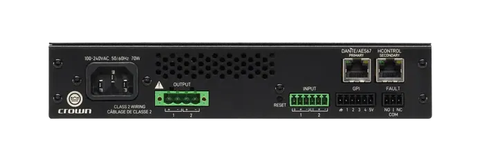 Crown CTD-2125 Amplificador Dante 2x125W con DSP y Reparto de Potencia para Instalaciones Profesionales