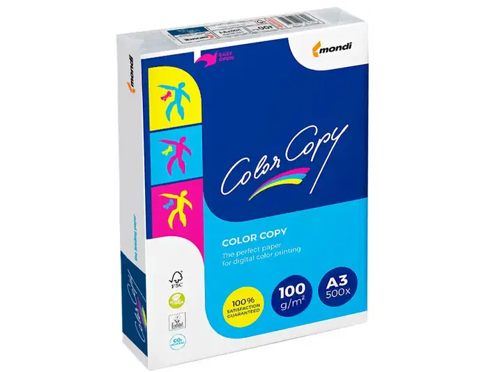 Color Copy Papel Multifunción Din A3 100 Gramos Blanco Paquete 500 Hojas para Impresión Láser y Fotocopias