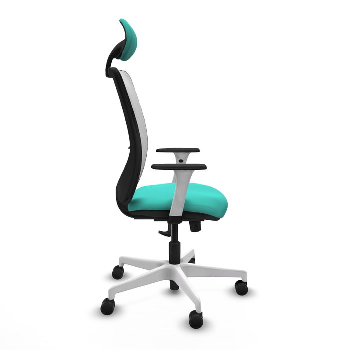 PIQUERAS Y CRESPO Silla de oficina Zulema Turquesa y Blanco con Mecanismo Sincro PIQUERAS Y CRESPO Silla de oficina Zulema Turquesa y Blanco con Mecanismo Sincro