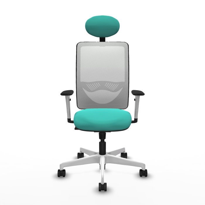 PIQUERAS Y CRESPO Silla de oficina Zulema Turquesa y Blanco con Mecanismo Sincro PIQUERAS Y CRESPO Silla de oficina Zulema Turquesa y Blanco con Mecanismo Sincro