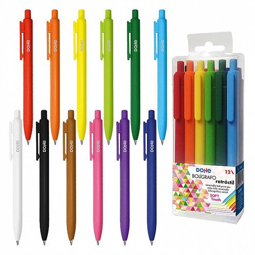 Dohe Bolígrafo Retráctil Soft Touch Colores Vivos Surtidos de 12 unidades Dohe Bolígrafo Retráctil Soft Touch Colores Vivos Surtidos de 12 unidades