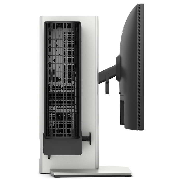 DELL OSS25 Soporte de Monitor VESA 100x100 mm, Ajuste de Altura, para Pantallas de 19" a 27", Negro/Plata