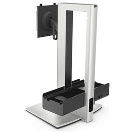 DELL OSS25 Soporte de Monitor VESA 100x100 mm, Ajuste de Altura, para Pantallas de 19" a 27", Negro/Plata