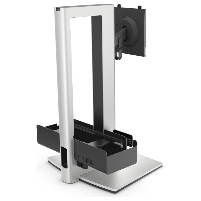 DELL OSS25 Soporte de Monitor VESA 100x100 mm, Ajuste de Altura, para Pantallas de 19" a 27", Negro/Plata