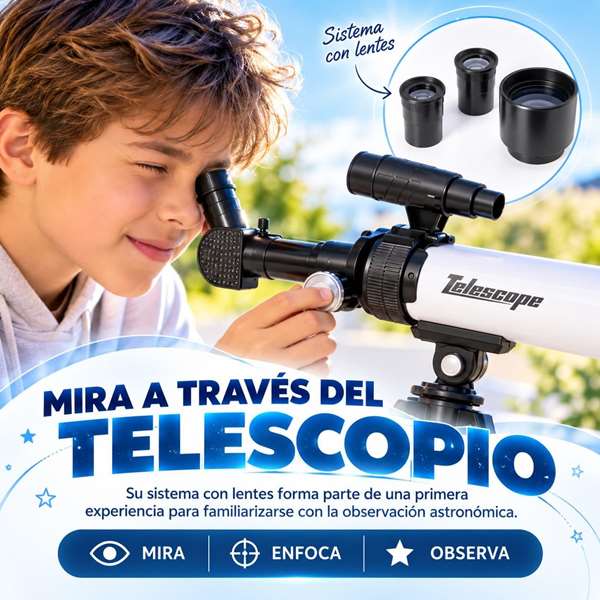 Jugatoys - sciencetoys Telescopio Astronómico con lentes 30X, 60X