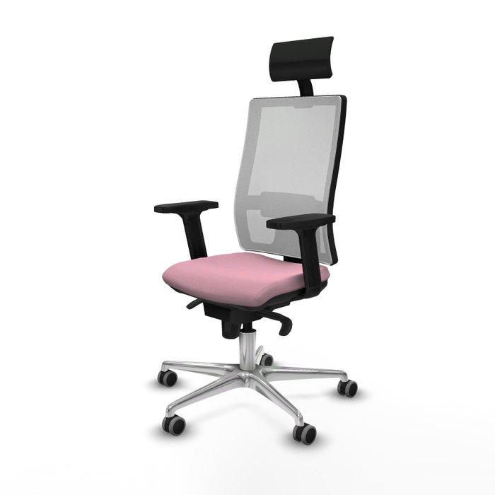 PIQUERAS Y CRESPO Silla de oficina Horna Rosa y Blanco con Mecanismo Sincro
