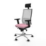 PIQUERAS Y CRESPO Silla de oficina Horna Rosa y Blanco con Mecanismo Sincro
