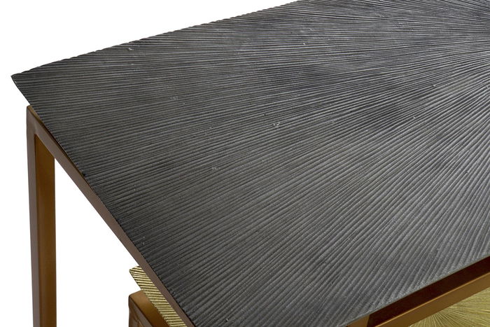 DKD Home Decor Consola Gris Moderno Metal Aluminio 109.5x37.5x80 cm Set de 3