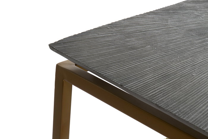 DKD Home Decor Set de 3 Consolas de Metal y Aluminio Gris