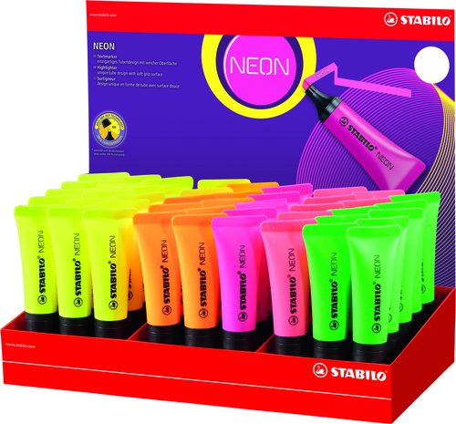 Stabilo Neon 72 Expositor de 45 Marcadores Fluorescentes Surtidos