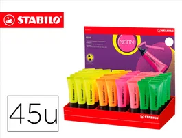 STABILO Neon 72 Expositor de 45 Marcadores Fluorescentes Surtidos
