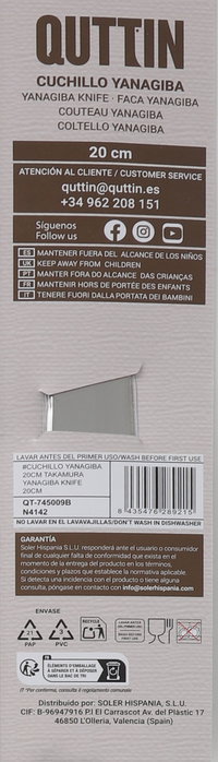 Inde Cuchillo Yanagiba Takamura 20 cm (12 Unidades) lifetyle