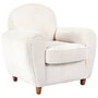 Home Deco Factory Sillón Scott Beige Estructura Madera Contrachapada Patas Caucho Tapizado Poliéster Acanalado Medidas 89x82x84 cm