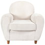 Home Deco Factory Sillón Scott Beige Estructura Madera Contrachapada Patas Caucho Tapizado Poliéster Acanalado Medidas 89x82x84 cm