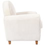 Home Deco Factory Sillón Scott Beige Estructura Madera Contrachapada Patas Caucho Tapizado Poliéster Acanalado Medidas 89x82x84 cm