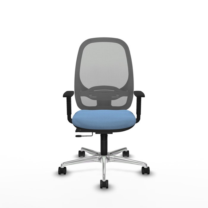 PIQUERAS Y CRESPO Silla de oficina Cilanco con mecanismo Sincro/Traslack, Azul cielo y Gris