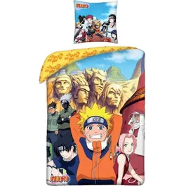 Naruto AAAWI32490 Juego de Cama Konoha Microfibra 1 Funda Nórdica 140 x 200 cm + 1 Funda de Almohada 63 x 63 cm