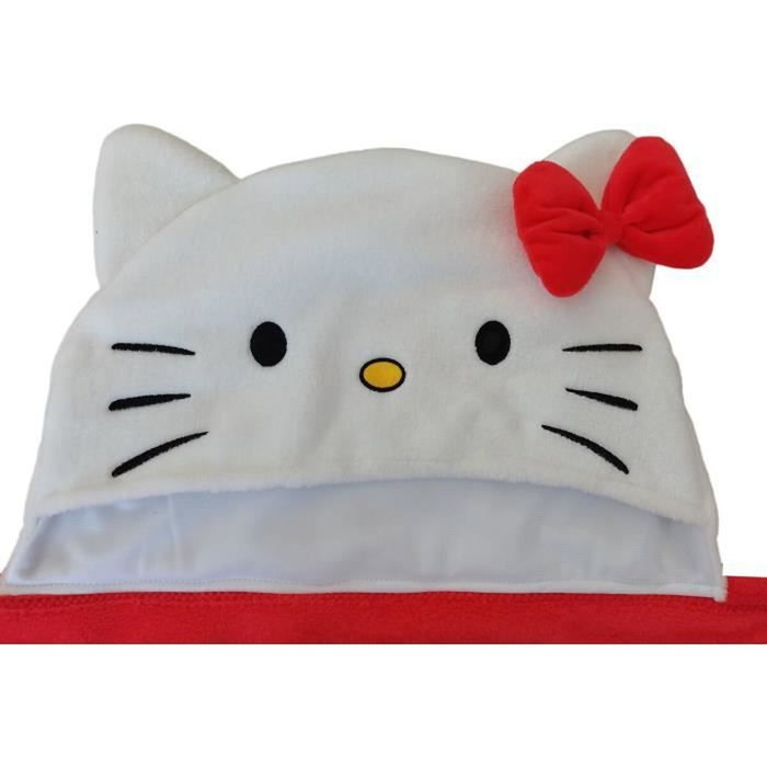 Hello Kitty Manta polar con capucha 3D - Roja - 120 x 150 cm Hello Kitty Manta polar con capucha 3D - Roja - 120 x 150 cm
