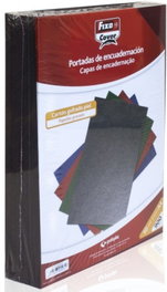 FIXO Pack 50 tapas de encuadernación A4 gofradas 900 micras azul