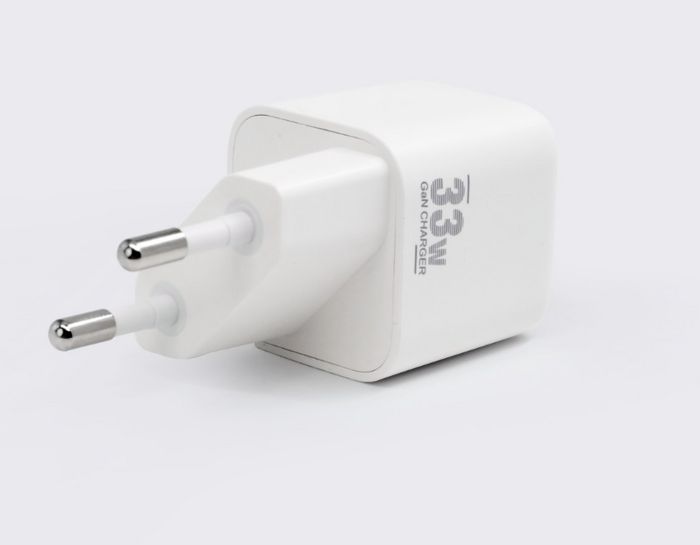 CoreParts Cargador USB-C 33W Nano con Tecnología GaN, Puerto USB PD EU, Blanco - Compatible con Tablets y Móviles