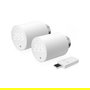 Shelly BLU TRV y Gateway Gen3 - Paquete 2 Termostatos Inteligentes para Radiador con Pantalla, Blanco, Programable, WiFi, Alcance 30m, Incluye Gateway