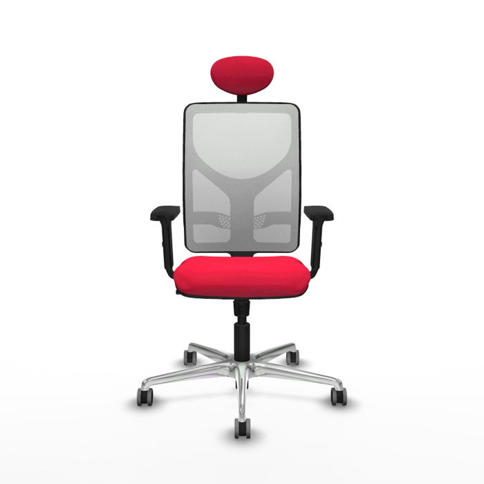 PIQUERAS Y CRESPO Silla de oficina Motilla con mecanismo Sincro, Rojo y Blanco