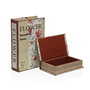 Caja Decorativa Versa Lienzo Madera MDF Flores Libro
