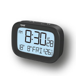 SAMI Despertador Digital LCD Blanco con Calendario y 8 Idiomas