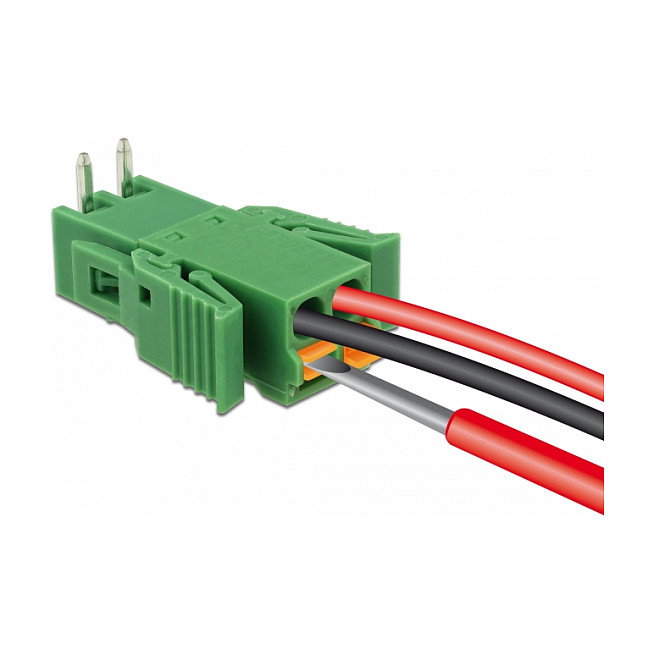 DeLOCK 65952 Terminalblock Set para Platine 2 Pin 3,81 mm Rastermass horizontal, Color Verde, Seccion Cable 24-12 AWG, Plástico, -40 a 105 °C