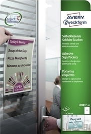 Funda Porta Carteles Avery Vertical A4+ Permanente Caja De 10