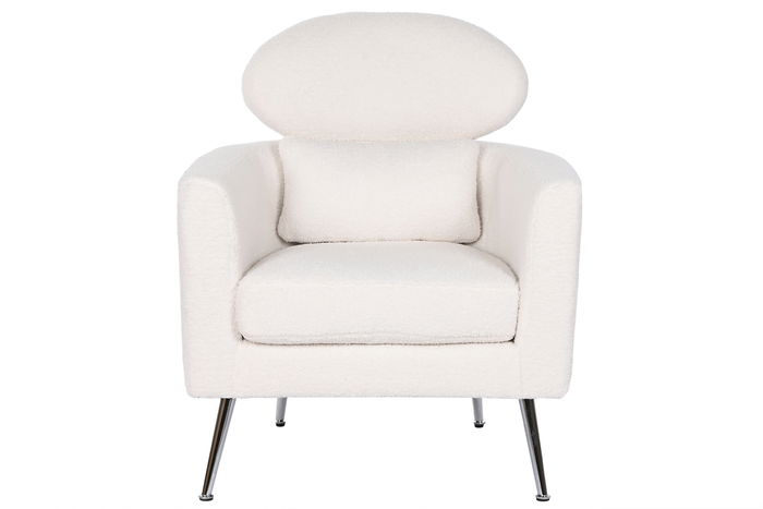 DKD Home Decor Butaca Scandi Blanco Plateado 75 x 95 x 71 cm