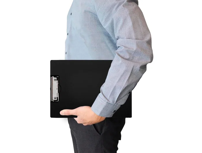 Carpeta Q-connect Miniclip Superior DIN A4 Plástico Negro 50% Reciclado Grosor 2,1 mm