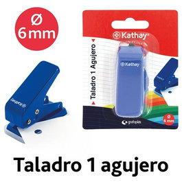 Grafoplás Taladro Kathay 1 Agujero Ø6 mm 10 Hojas Azul Blíster (Set de 12) (Set de 12)