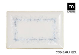 La Mediterranea Fuente Rectangular Nebulosa Mate 30x20cm Pack de 6